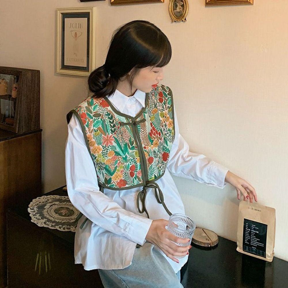 Flower Scarf Detachable Shawl Fashion Coat Cover Decorating  for Women