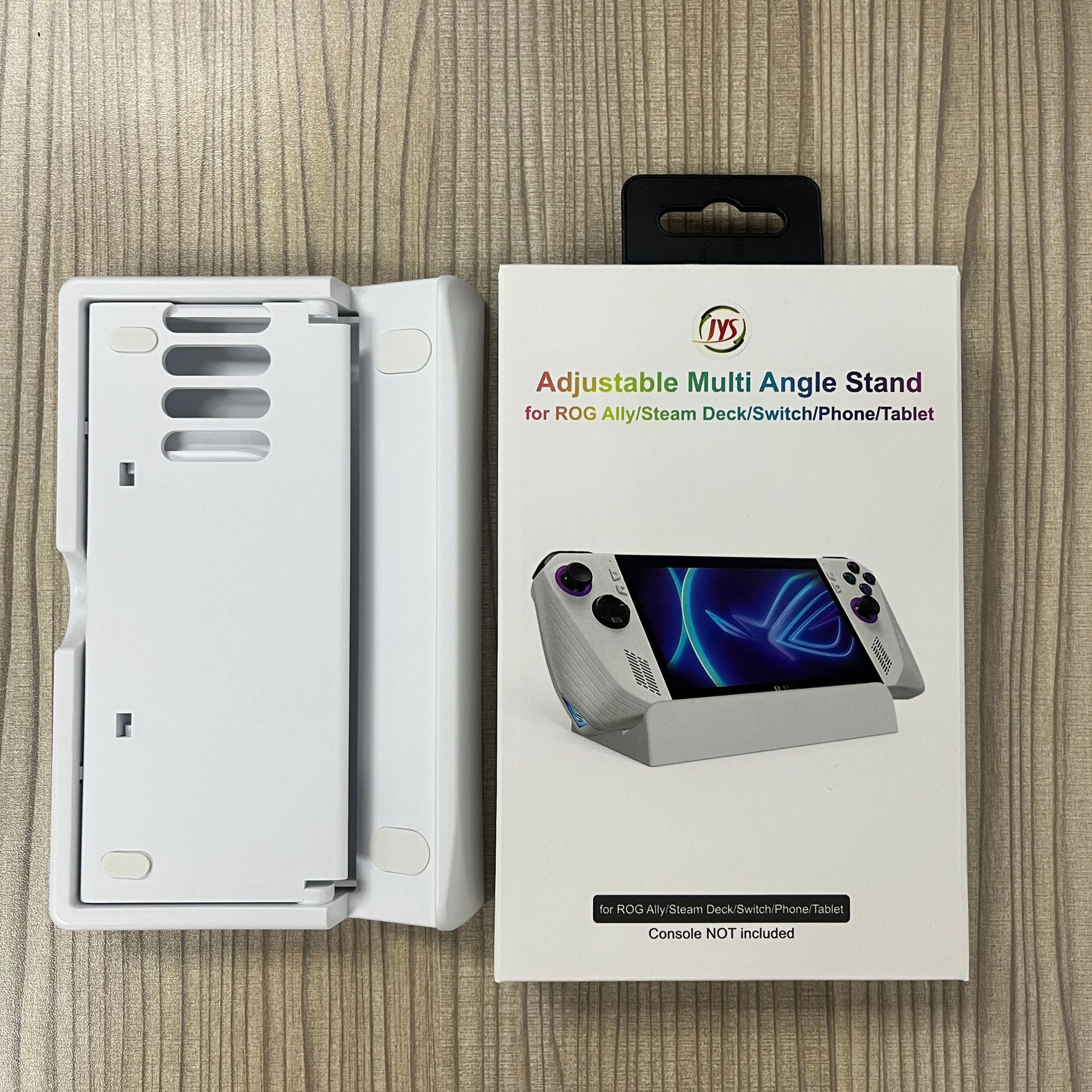 

Подставка ASUS ROG Ally для игровой портативной консоли Steam Deck, противоскользящая, регулируемая, складная подставка, совместимая с Steam Deck/Switch/Phone 14.6*9.6*2.7cm белый