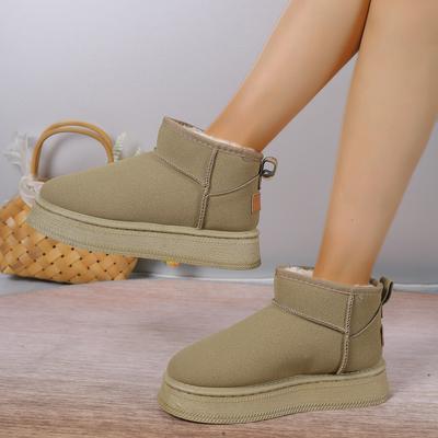 Frauen Winter Kurze Plüsch Warme Schnee Stiefel Casual Schuhe Neue Wildleder Pelz Chelsea Stiefeletten Wohnungen Plattform Damen Schuhe Botas