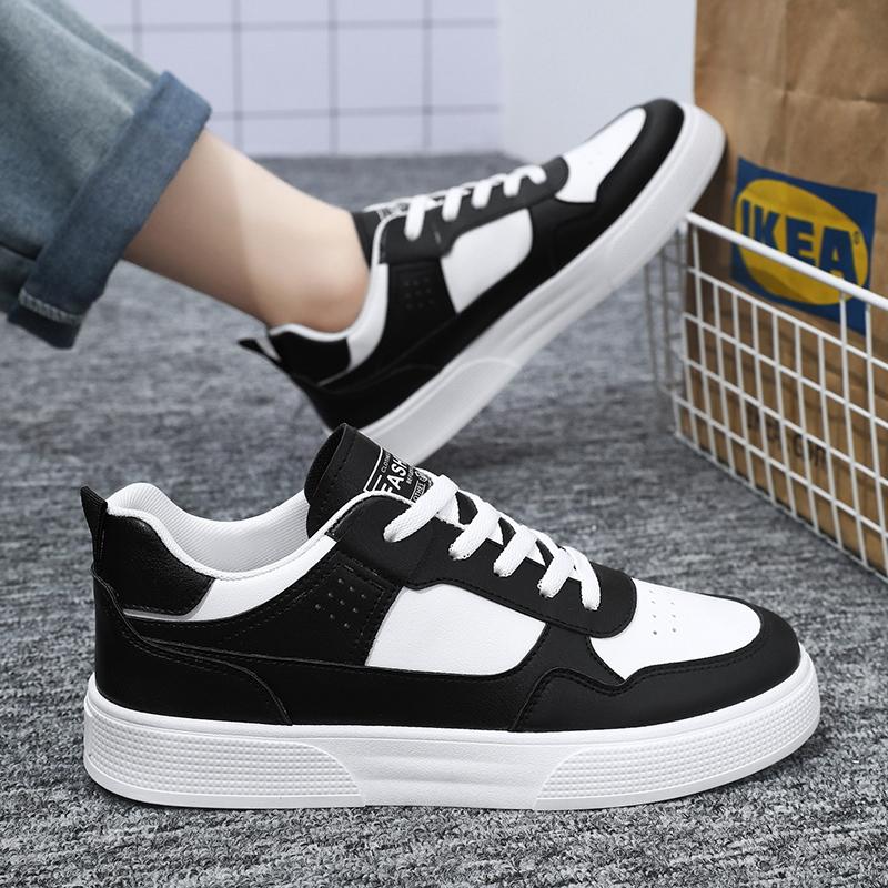 Leder Herren Skateboardschuhe Leichte Laufschuhe Plattform Weiß Outdoor Casual Sneakers Atmungsaktive Tennis Sportschuhe
