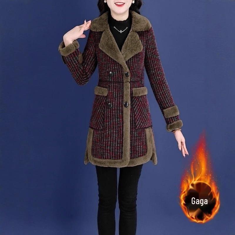 2025 Autumn/Winter Elegant Versatile Woolen Coat – Plus Velvet Thickened Overcoat