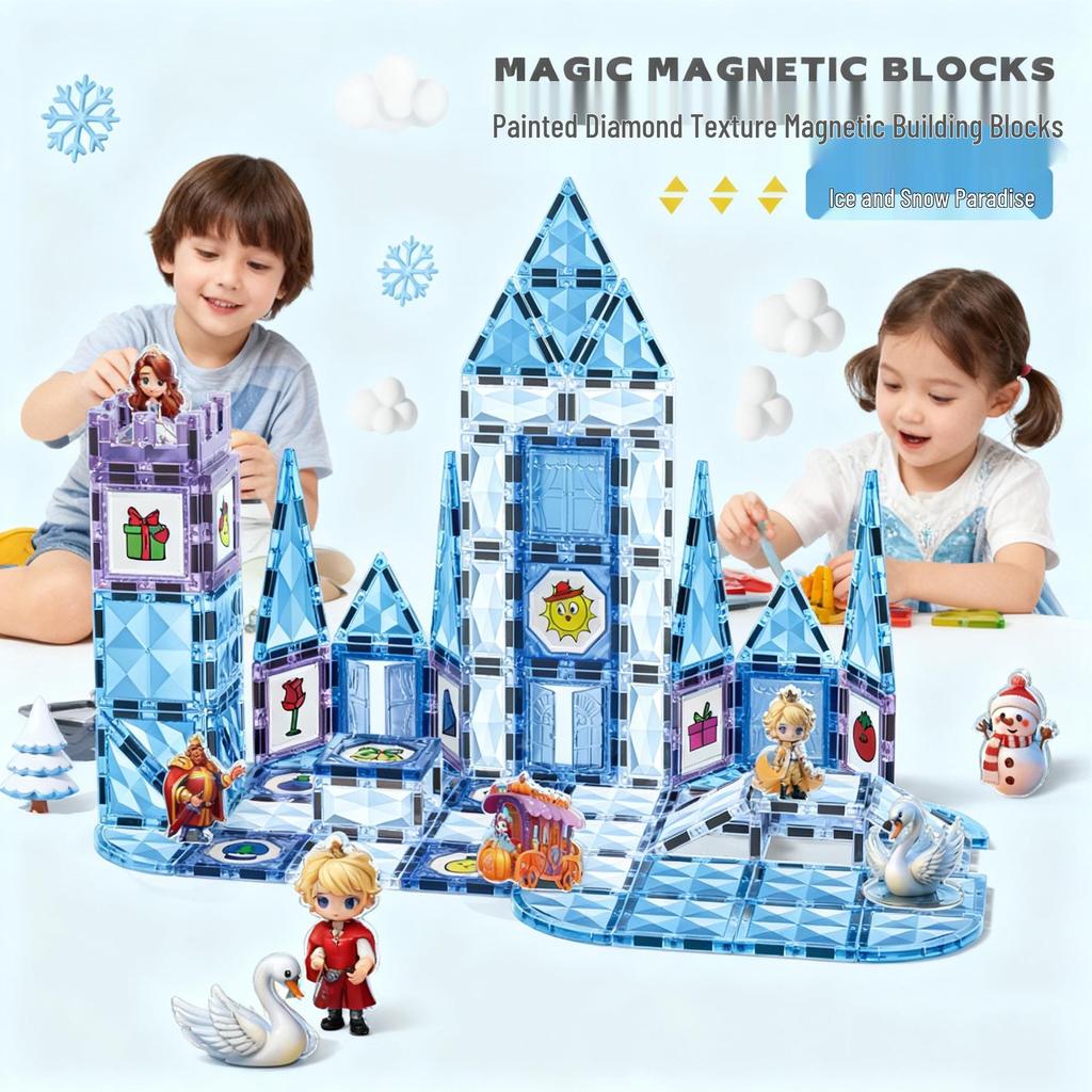 Colorful Magnetic Building Blocks Set - Brain-Teasing Puzzle Toy for Kids