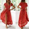 Dress Sexy V-neck Women Floral Print Summer Dress for Holiday
