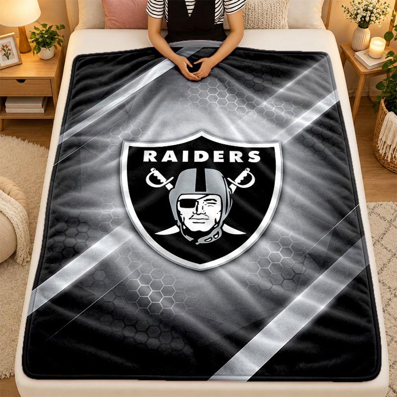 Flannel BlanketLas Vegas Raiders Warm Soft Throw Blanket for Indoor Sofa Bed Living Room Use