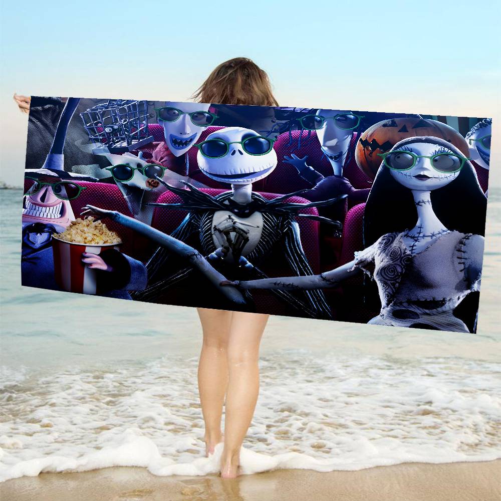The N-Nightmare B-Before C-Christmas Bath Towel Microfiber Soft Water Absorbing Breathable For Girl Kids Decorative Beach Towel