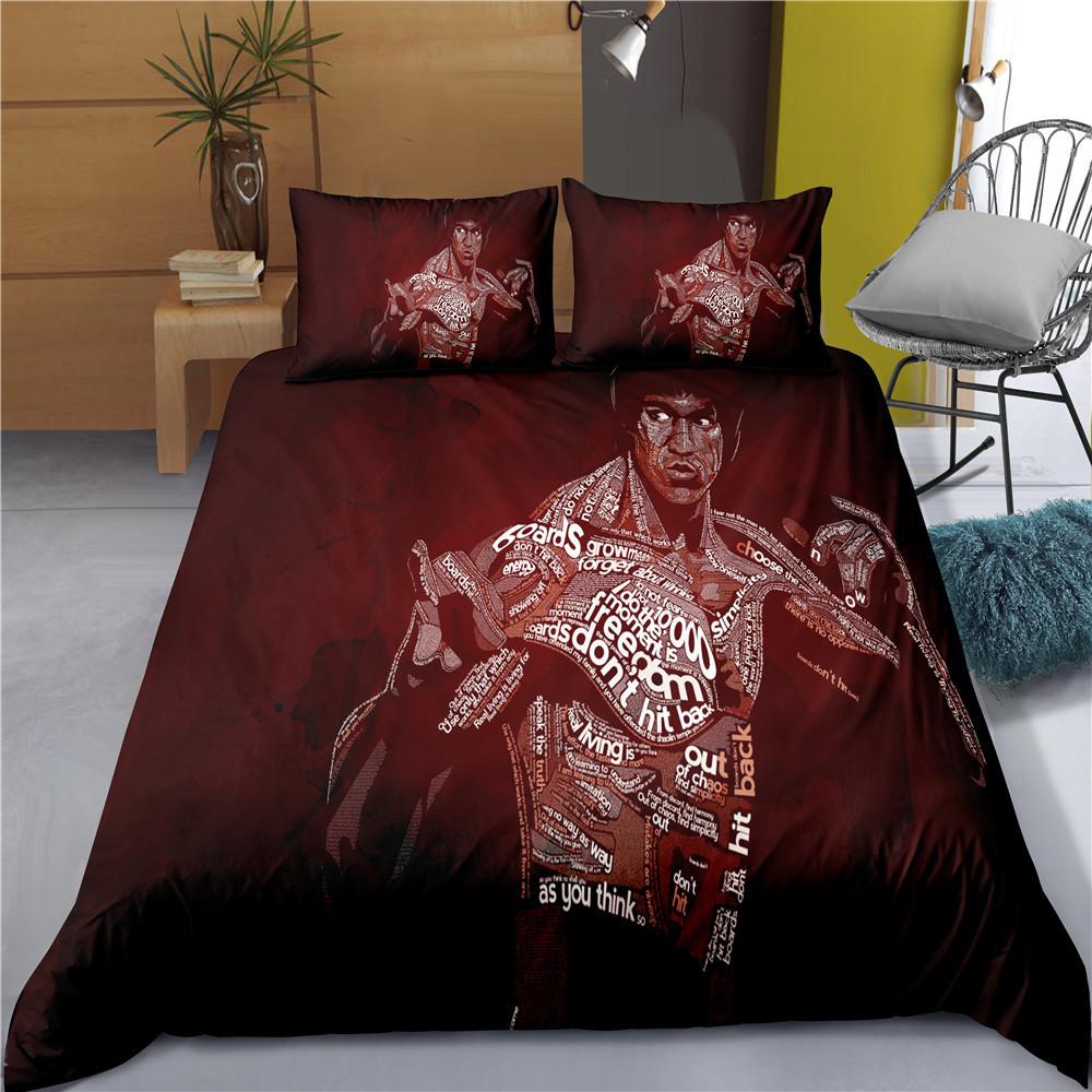 

/Спорт - Боевые искусства - Брюс Ли, Домашний текстиль Пододеяльник Наволочка Набор из трех предметов 175*218