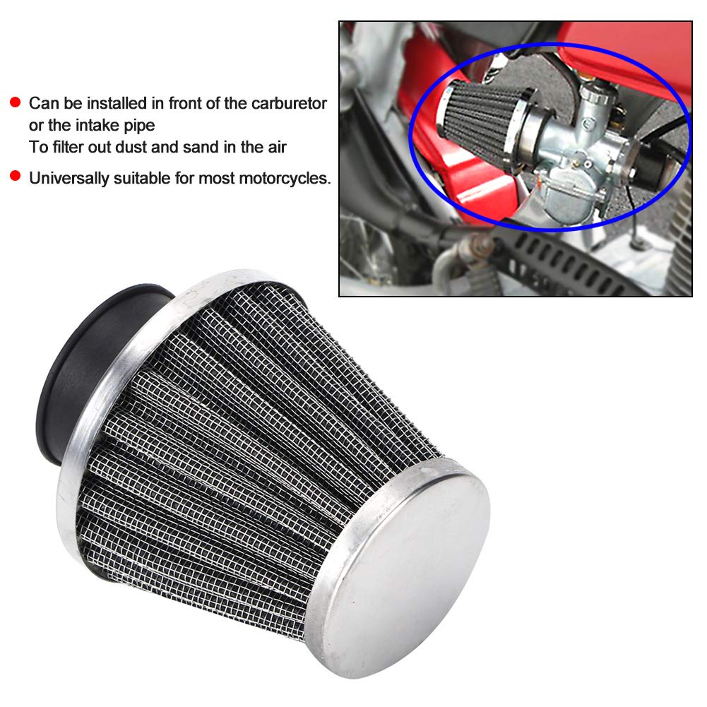 Engine Air Filter Motorcycle Air Power Filter Steel Mash Material (44mm) Impurity Filtration