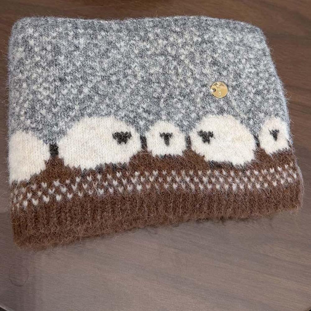 Wool Blend Cute Lamb Scarf Thick Plush Plush Neck Warmer Wool Blend Neckerchief Christmas Gift