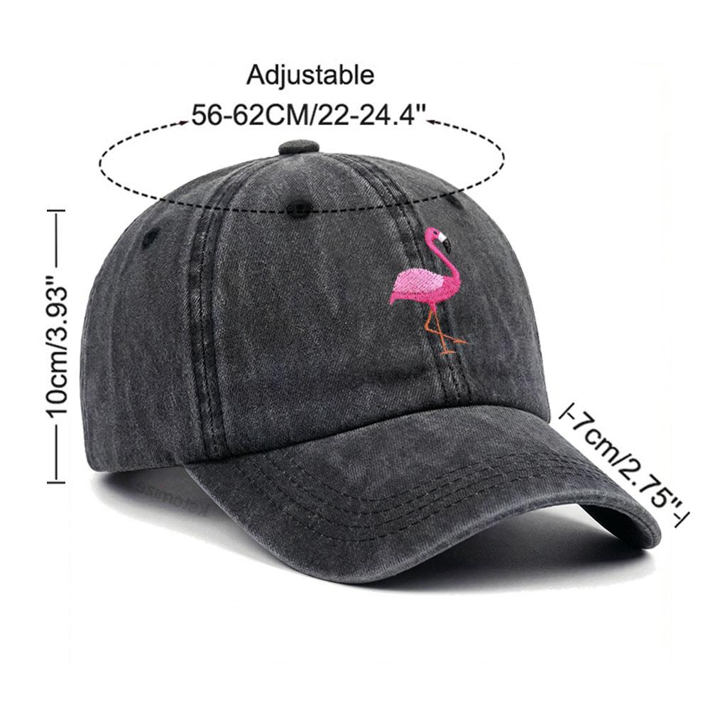 Animal Embroidery Flamingo Baseball Caps For Men Women Retro Soft Washed Cotton Dad Hat Snapback Cap Dropshipping