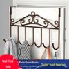 Punch-Free Over-the-Door Hook Rack: Wall-Mounted Clothes Hanger for Bathroom and Entryway