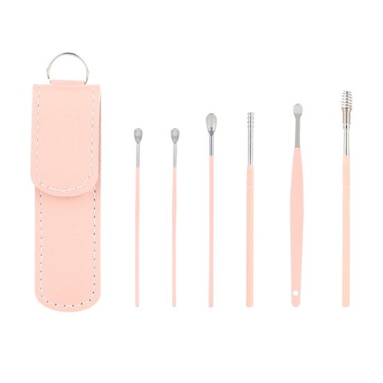 Ear Wax Cleaner Tool Set Portable Travel Friendly Ear Scoop Kit with Faux Leather Case Gentle Spiral Groove Tip Professional Ear Cleaning Tool