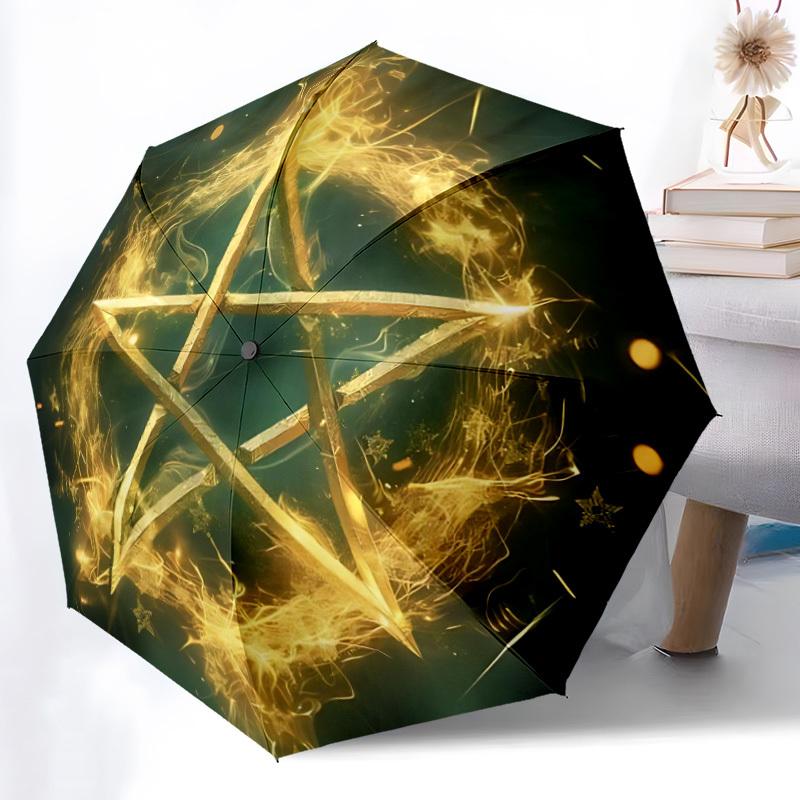 1pc Star Magic Automatic Open/Close Umbrella, Windproof, Folding Compact Umbrella with Lightweight Design for Women/Men069