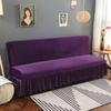 Stretch Samt Futon Sofabettbezug Armlos Dick Plüsch Sofabezug mit Rock Sofa Überwurf Couchbezug Möbelschutz 1 Stück