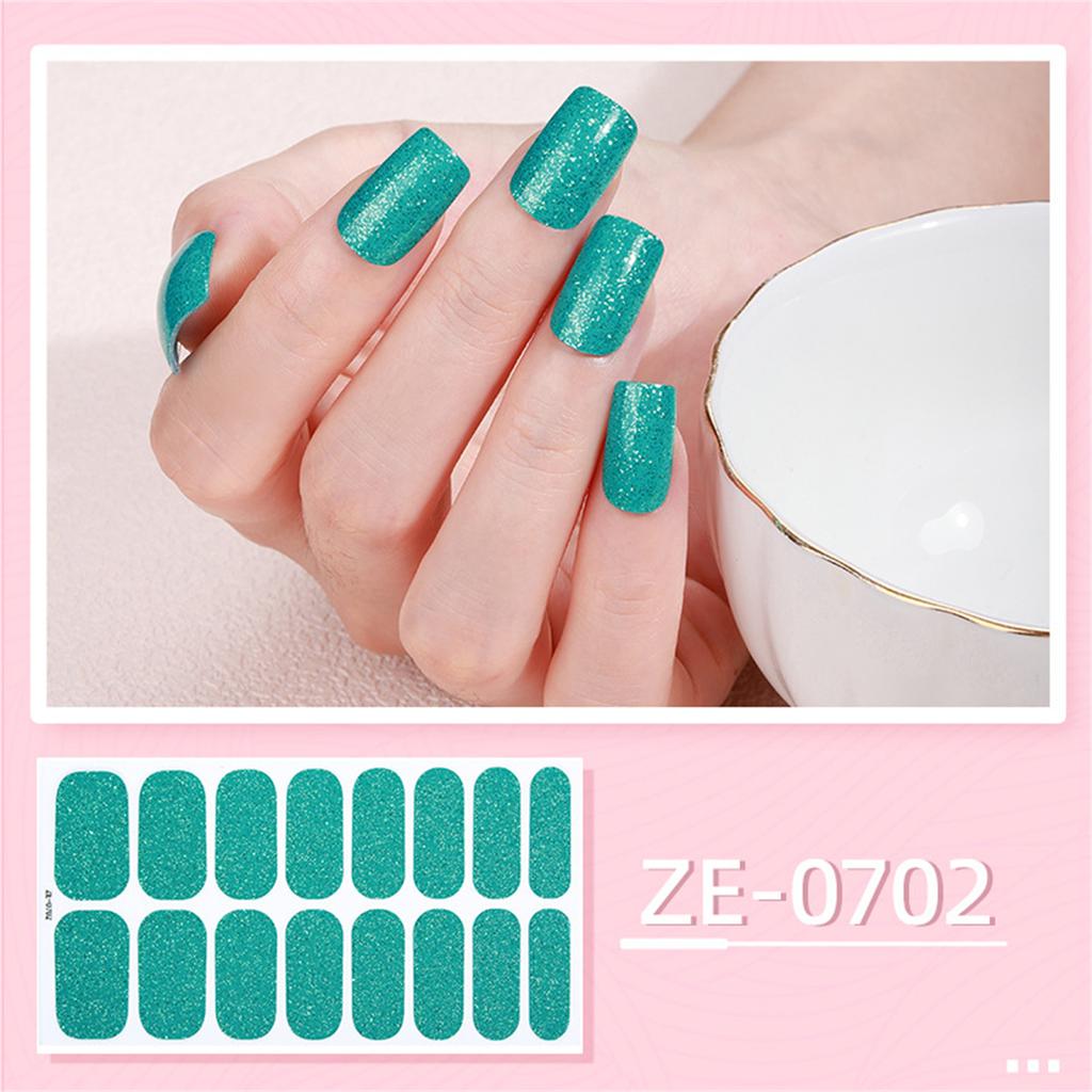 Nails Polish Stickers Solid Color Gels Nail Strips Nails Polish Wraps Gels Nail Stickers Manicures Stickers