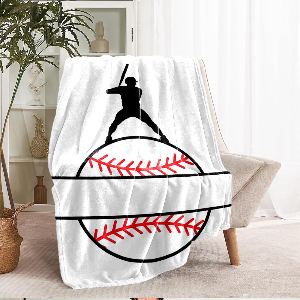 Baseball Theme Printed Blanket - Perfect for Couch, Bed, Travel & Outdoor Use | Machine Washable, Cozy & Durable.