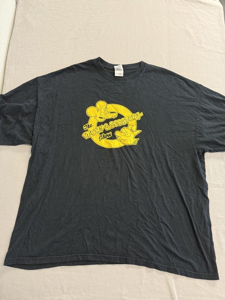 Футболка с логотипом «Шоу Итчи и Скрэтчи» Симпсоны 2XL Унисекс L