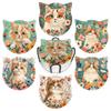 Cat Ceramic Coasters Cork Bottom Coffee Coaster Non-Slip Durable Heat Insulation Mats Home and Decoration Kitchen Utensils