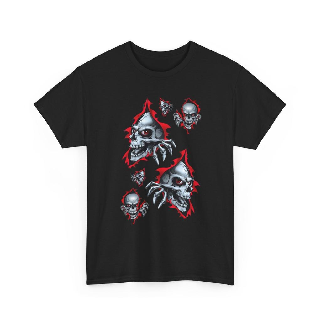 Skull Rips with Claw Hands Tee Horror Skull Graphic Tee