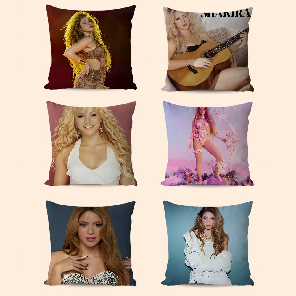S-Shakira Office Cushion Pillowcase Car Cushion Cover45X45CM Lumbar Pillowcase Sofa Pillowcover