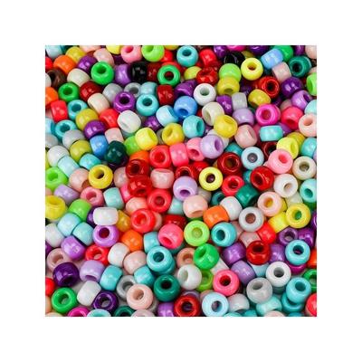 100/200/500pcs  Pony Beads Candy Color Beads for Bracelets, Necklace, Hair Beads Colorful Beads Bulk Acrylic Assorted Beads for DIY Crafts,Party Gift.