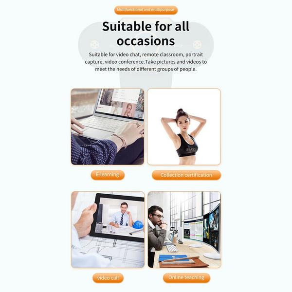 2022 Oppgradering Ny versjon Webkamera HD 2K 1080p Webkamera USB PC Datamaskin Webkamera med mikrofon Bærbar PC Desktop Full HD Kamera Video Webkamera