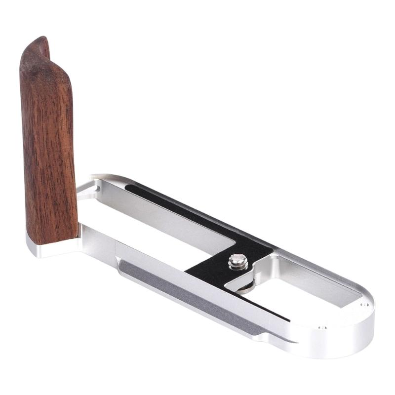 Wood And Metal Hand Grip With Quick Release Base Plate For Camera Enhances Comfort And Protections