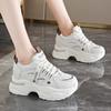 Fashion Breathable White Sneakers Shoes Women Mix Color Chunky Platform Sport Sneaker Woman 2025 Lace-Up Thick Bottom Vulcanize Shoes