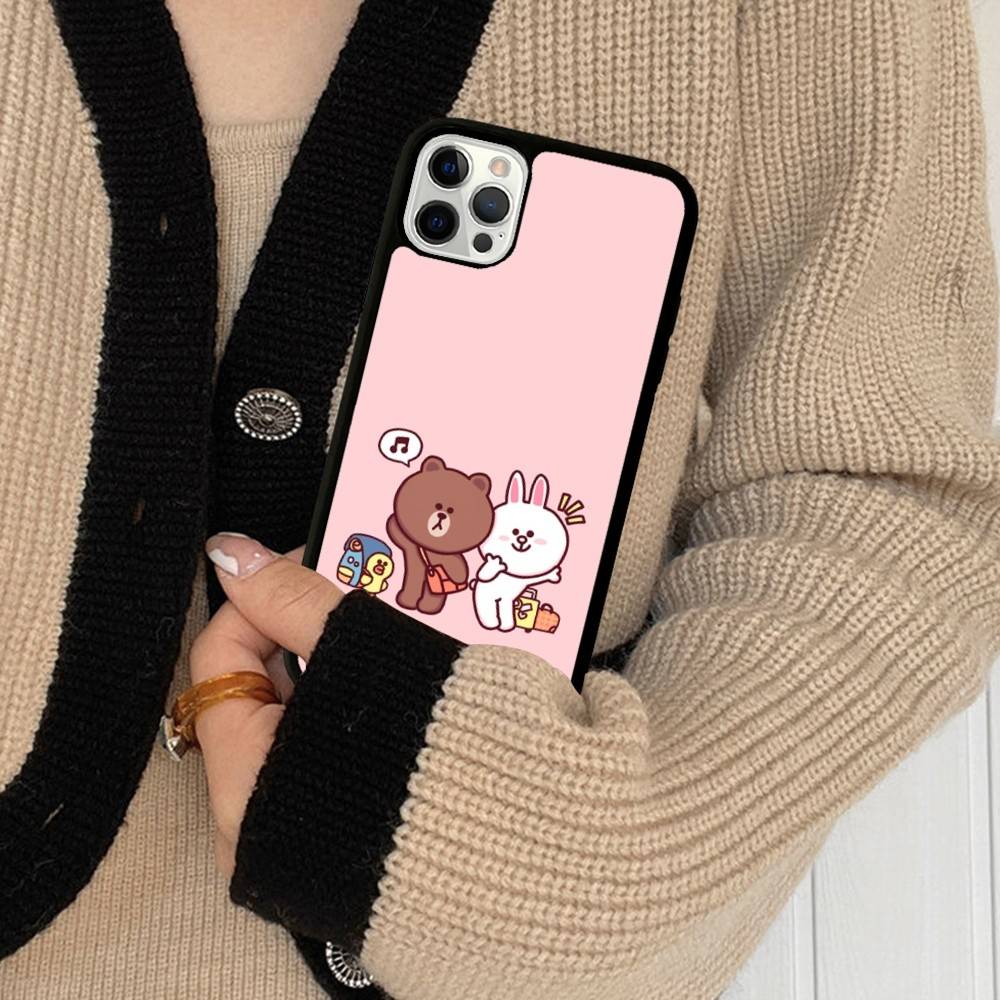 Cartoon Cute C-Cony B-Brown Phone Case For Iphone 11 12 13 14 15 Pro Max 17 16 Plus Hard PC+TPU Back Cover