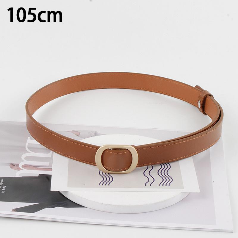 

Women Belt Fashionable Gold Button Non Perforated High-End Fashion Belt Authentic Leisurebelt Paired With Pants Jeans Belt one size