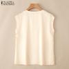 ZANZEA Women Summer V-Neck Sleeveless Loose Casual Tank Tops
