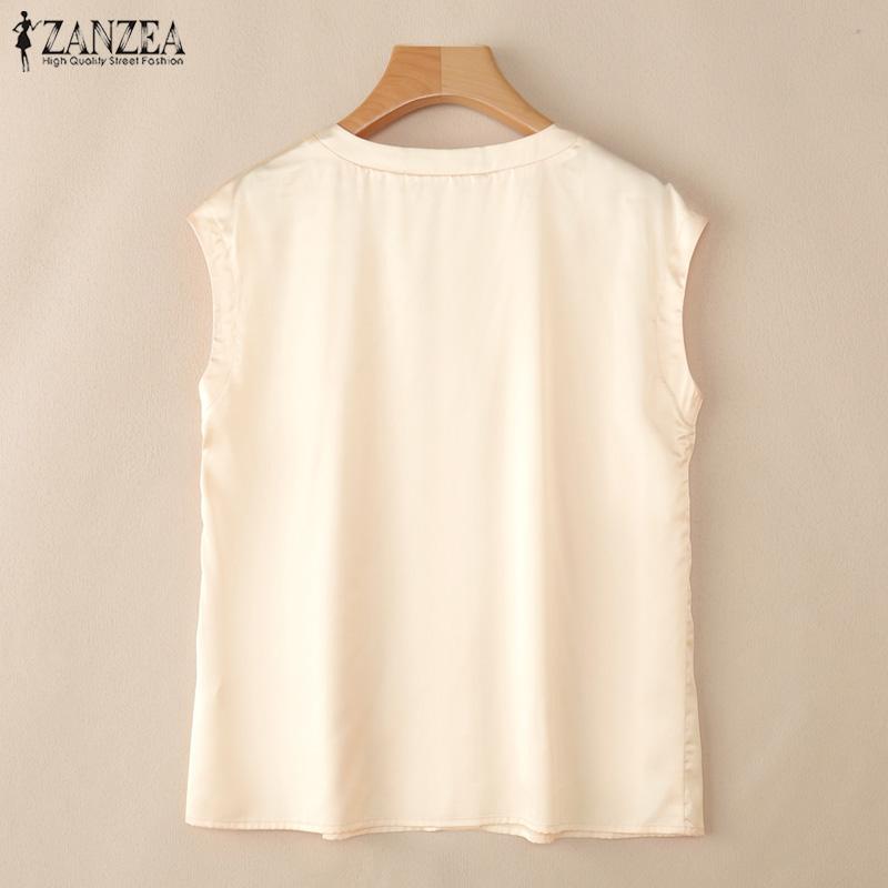 ZANZEA Women Summer V-Neck Sleeveless Loose Casual Tank Tops