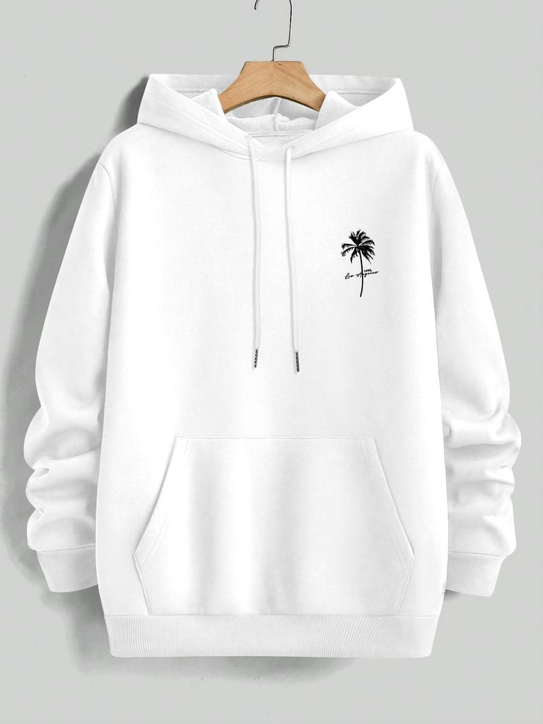 Herren Kapuzenpullover mit Palmenprint: Bequemer und lässiger Streetstyle für Herbst und Winter, Pullover mit langen Ärmeln, lockeres Hip-Hop-Oberteil
