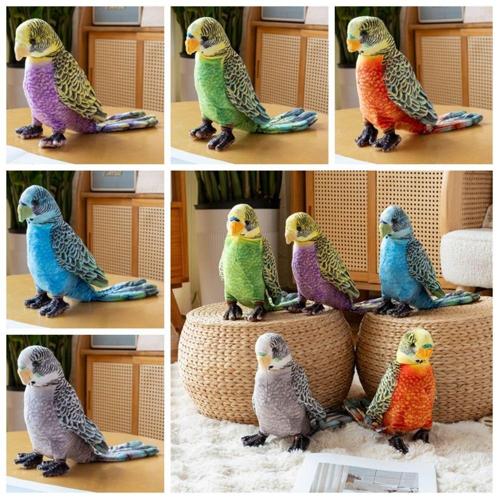 

PP Cotton Macaw Simulation Stuffed Doll Fluffy Animals Bird Plush Toys Home Decor Style B