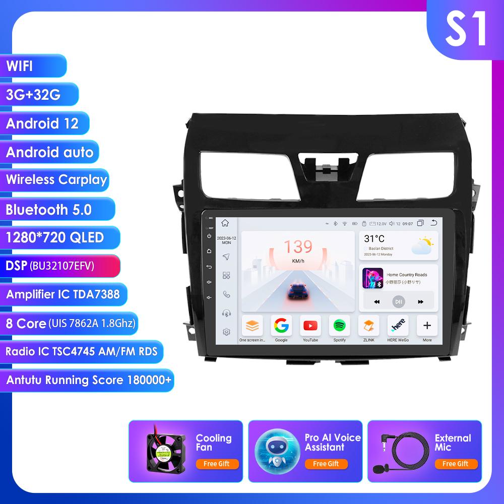 

Ossuret Intelligent 10.1 Android 14 Wireless Carplay for Nissan ALTIMA TEANA 3 2013 - 2018 2din Car Multimedia Player GPS Navi Stereo RDS BT DSP 4G S1 8Core 3G 32G AI