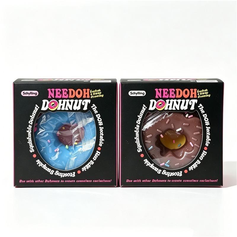 Neehoh Dohnut Non Edible Squish Squeeze Sensory Toy Frosting Swapple Donut Stretch Anti Anxiety Stress Relief Fidget TPR Toy