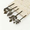 5 Bucăți Clame de Păr cu Tematică Pădure Vintage Prezentând Designuri de Frunze Retro Realizate Manual, Perfecte pentru un Look Proaspăt și Artistic