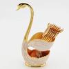 European Swan Tableware Holder Stainless Steel Spoon and Fork Base Elegant Utensil Stand Home Decor and Kitchen Organization