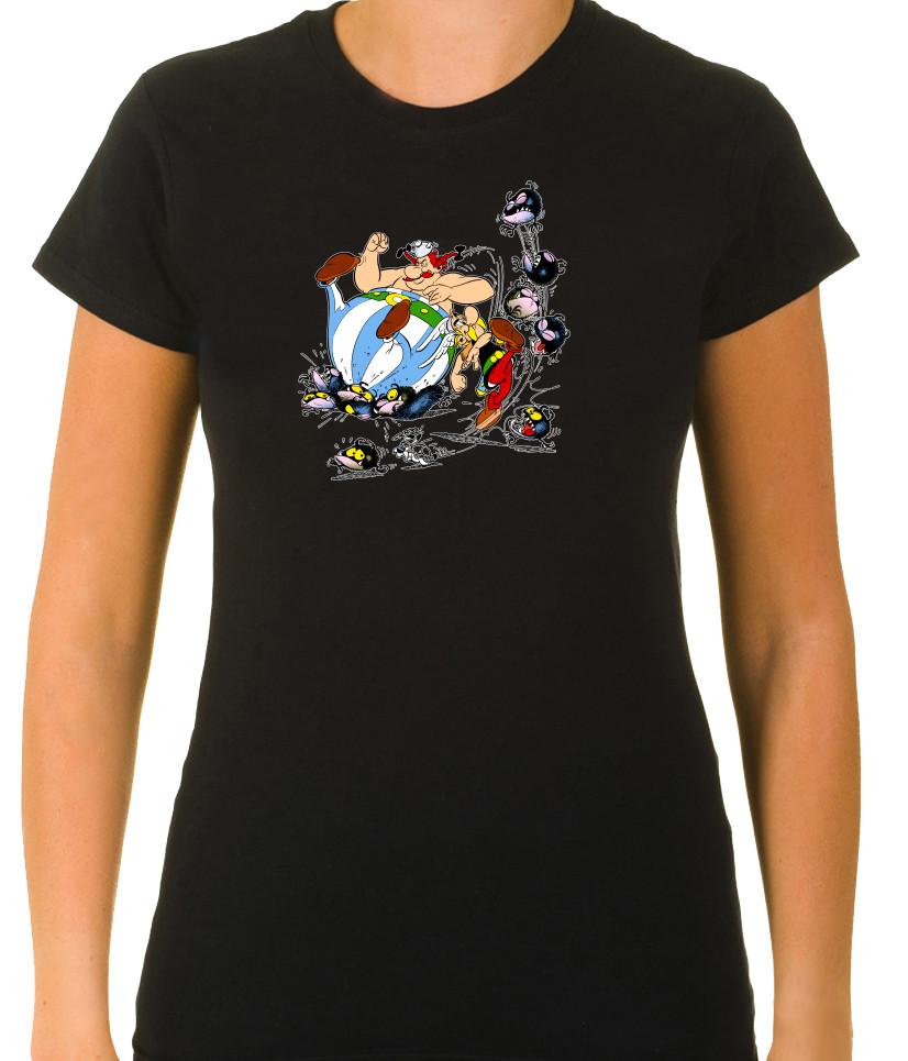 

Asterix and Obelix Funny Characters 3/4 Short Sleeve T Shirt Woman F176 S