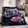 1pc Tiger Rose Print Blanket, Lightweight Flannel Fleece with Digital Printing, Soft Warm for Sofa, Travel, Camping, Office, Couch, Chair, and Bed, Al