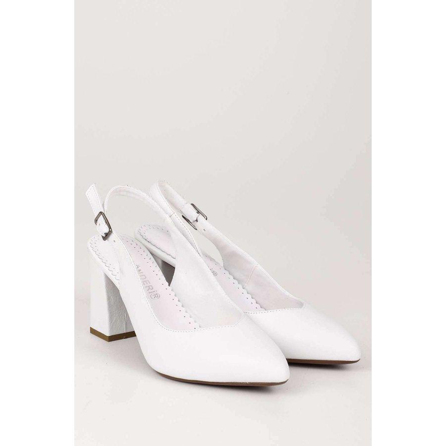 Sandales à bout pointu en cuir véritable pour femmes