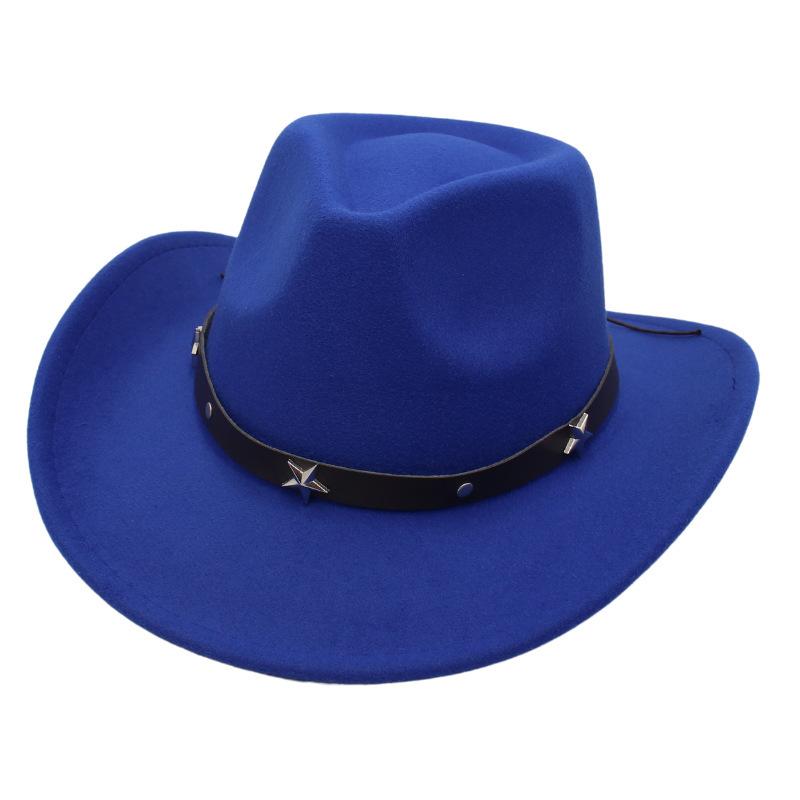 Black Top Hat Western Cowboy Hat Jazz Hat Knight Felt Hat British Retro Woolen Hat