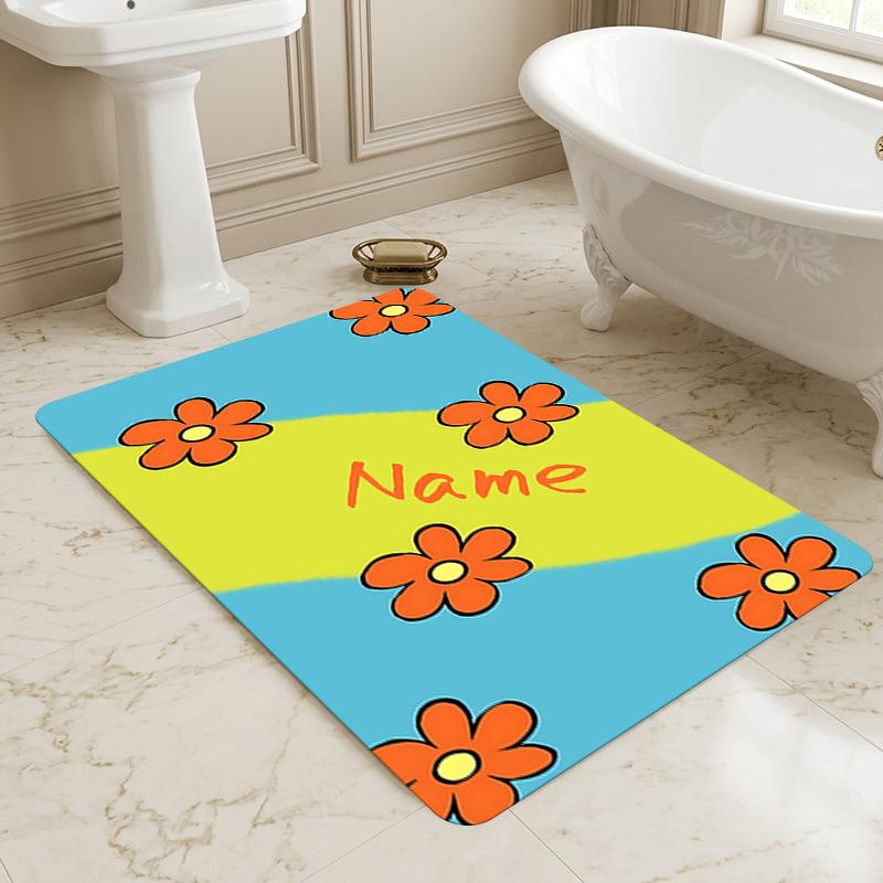 Custom Name Dog Artwork Living Room Non-Slip Area Rug Soft Carpet for Bedroom Kids Playroom Sofa Office Home Decor Doormat
