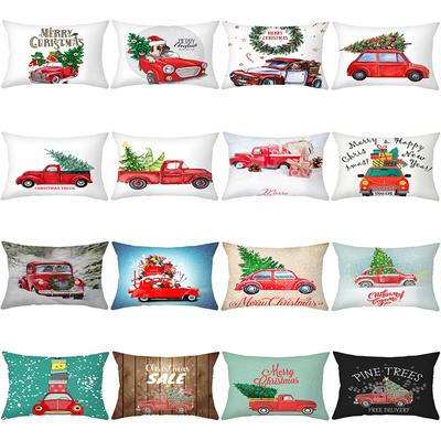 Nordic Christmas Lumbar Pillow Cover Cartoon Animal Series Office Cushion Cover