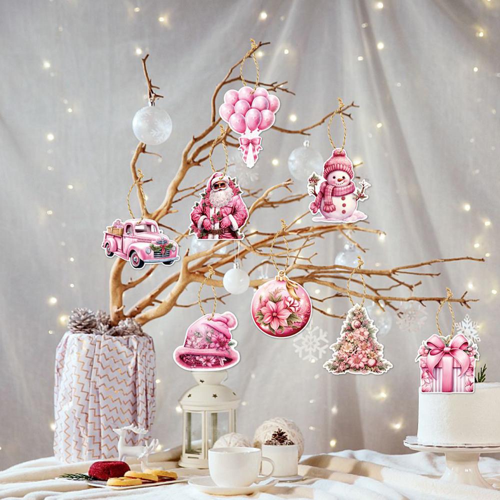 Runtowo Paper Christmas Tree Ornaments Merry Christmas Decor for Home 2026 Navidad Xmas Gifts New Year 2026 Santa Claus Pendant