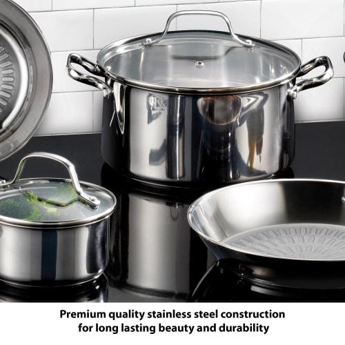 T-FAL E760SC 12-Piece Performa Stainless Steel Cookware Set, Silver (0 Silver) E760SC64