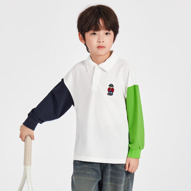 Boys' Vibrant Color Block Long Sleeve Polo T-Shirt