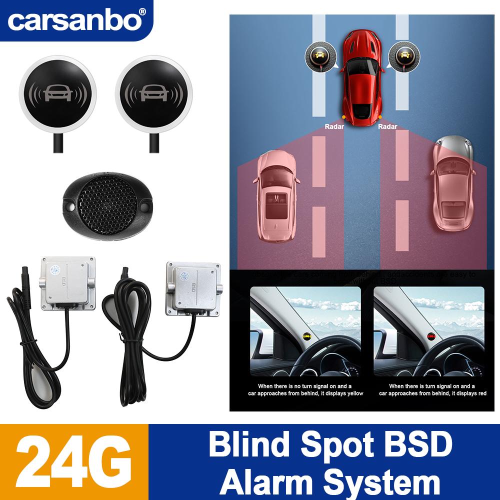 Carsanbo 24G Car BSD Blind Spot Monitoring System with Dual Color LED light Parking delay warning function