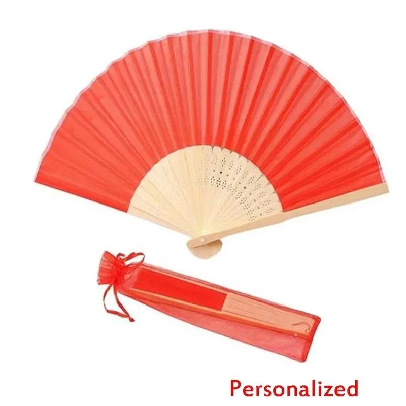 20/24/30PCS Personalized Wedding Fan,Custom Printing Handheld Folding Fans Come with Organza Bag Bridal Shower Baby Christening