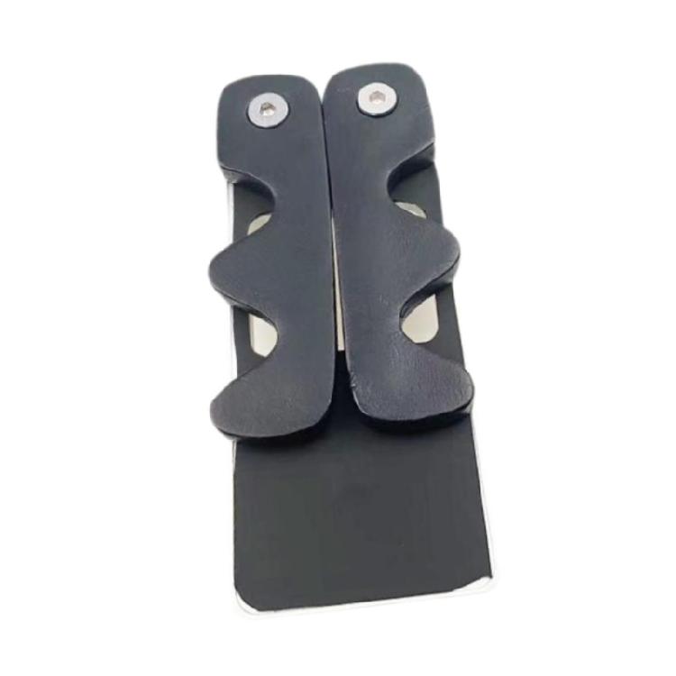 Space Saving Aluminum Cue Rack 4 Nonslip Slots Premium Leather Easy To Carry for Home Or Tournament Use