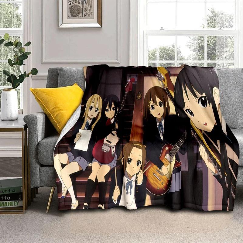 3D Kawaii Girls K-ON Cartoon Cute Lolita Blanket,Soft Throw Blanket for Home Bedroom Bed Sofa Picnic Travel Cover Blanket Kids